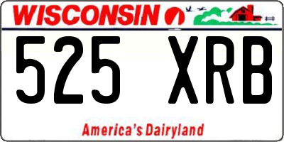 WI license plate 525XRB