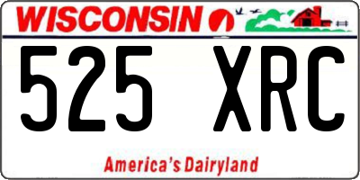 WI license plate 525XRC