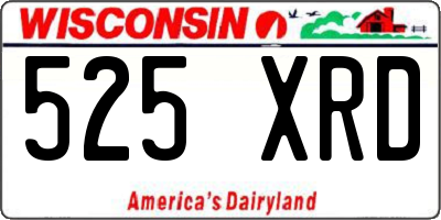 WI license plate 525XRD