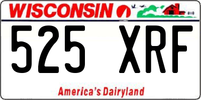 WI license plate 525XRF