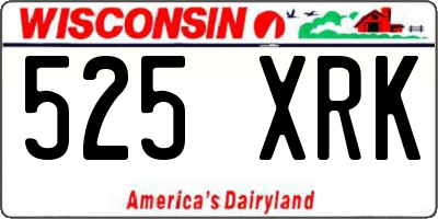 WI license plate 525XRK