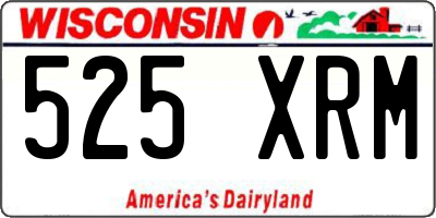 WI license plate 525XRM