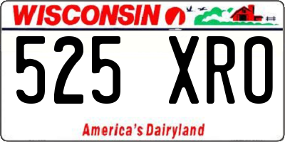 WI license plate 525XRO