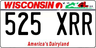 WI license plate 525XRR