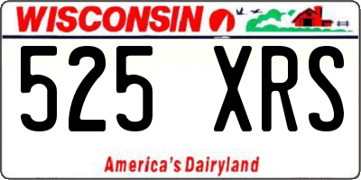 WI license plate 525XRS