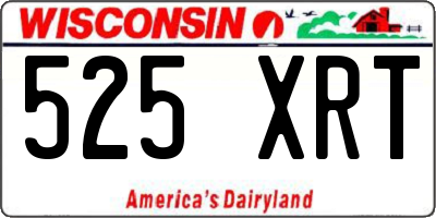 WI license plate 525XRT