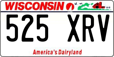 WI license plate 525XRV