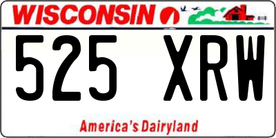 WI license plate 525XRW