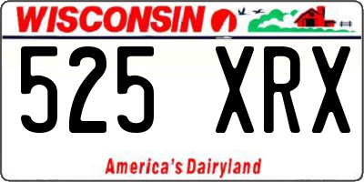 WI license plate 525XRX