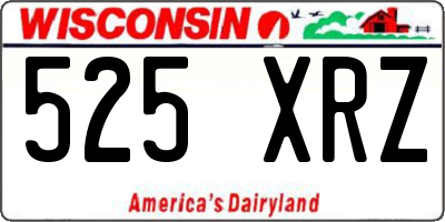 WI license plate 525XRZ