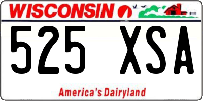 WI license plate 525XSA
