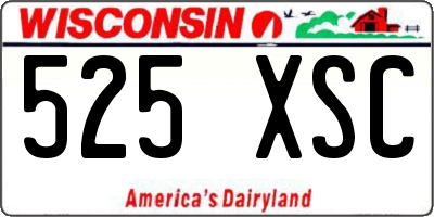 WI license plate 525XSC