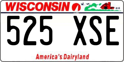 WI license plate 525XSE