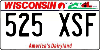 WI license plate 525XSF