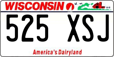 WI license plate 525XSJ