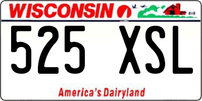 WI license plate 525XSL