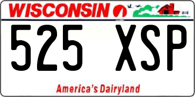 WI license plate 525XSP