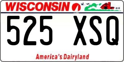 WI license plate 525XSQ