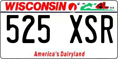 WI license plate 525XSR