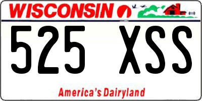 WI license plate 525XSS