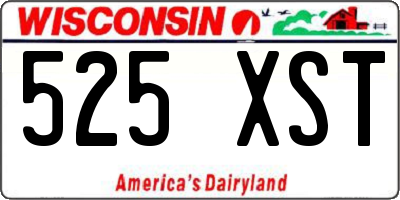 WI license plate 525XST