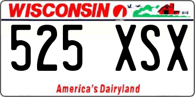 WI license plate 525XSX