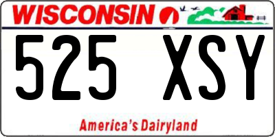 WI license plate 525XSY