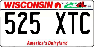WI license plate 525XTC