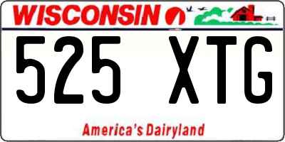 WI license plate 525XTG