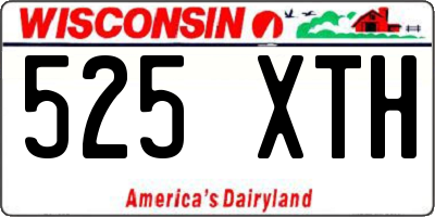 WI license plate 525XTH