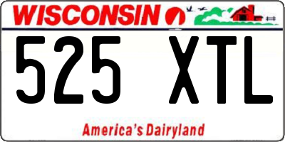 WI license plate 525XTL