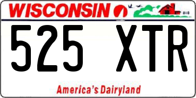 WI license plate 525XTR