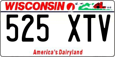 WI license plate 525XTV