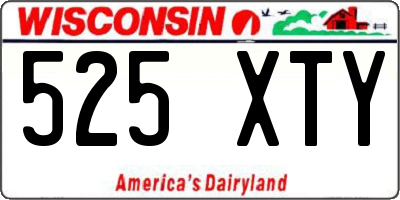 WI license plate 525XTY