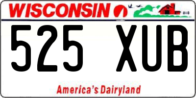 WI license plate 525XUB