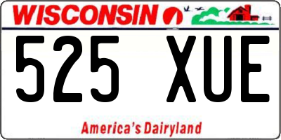 WI license plate 525XUE