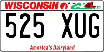 WI license plate 525XUG