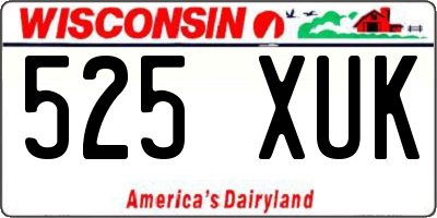 WI license plate 525XUK