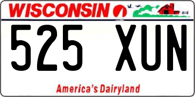 WI license plate 525XUN