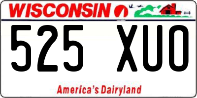 WI license plate 525XUO