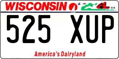 WI license plate 525XUP