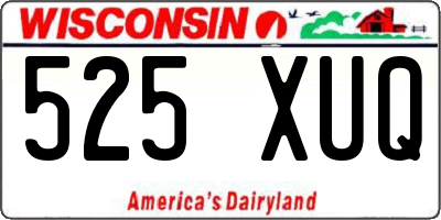 WI license plate 525XUQ