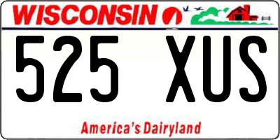 WI license plate 525XUS