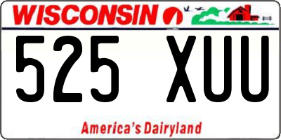 WI license plate 525XUU