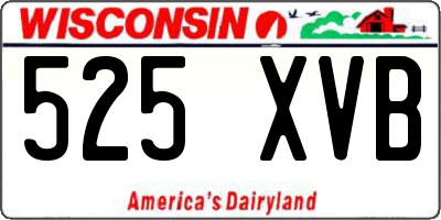 WI license plate 525XVB