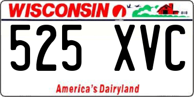 WI license plate 525XVC