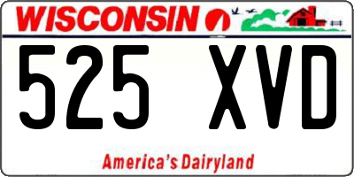 WI license plate 525XVD