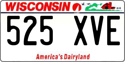 WI license plate 525XVE