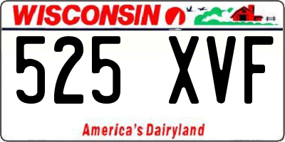 WI license plate 525XVF