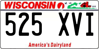 WI license plate 525XVI